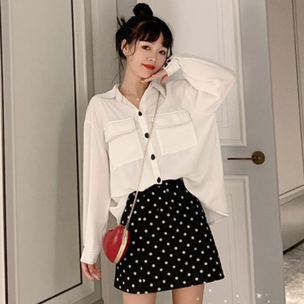 blouse good quality feminina women's clothes 2021 spring summer style pure color black white shirts female a6018
blouse good quality feminina women's clothes 2021 spring summer style pure color black white shirts female a6018