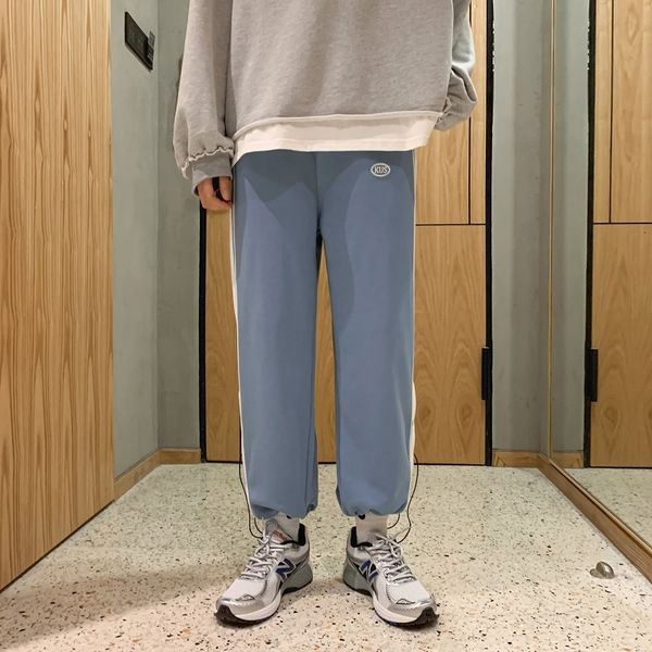 men's straight tube loose casual trend students' autumn and winter thickened drawstring sports pants, Black 
men's straight tube loose casual trend students' autumn and winter thickened drawstring sports pants, Black