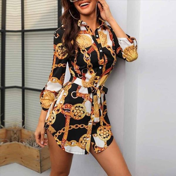 2020 spring women elegantly casual dresses long sleeve chain print shirt dress ladies casual party micro mini wrap dresses, Black;gray
2020 spring women elegantly casual dresses long sleeve chain print shirt dress ladies casual party micro mini wrap dresses, Black;gray
