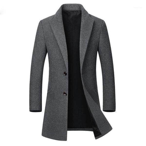 men's wool jacket thicken coats casual slim fit turn down collar fashion male trench coat mens brand clothing 20201, Black
men's wool jacket thicken coats casual slim fit turn down collar fashion male trench coat mens brand clothing 20201, Black