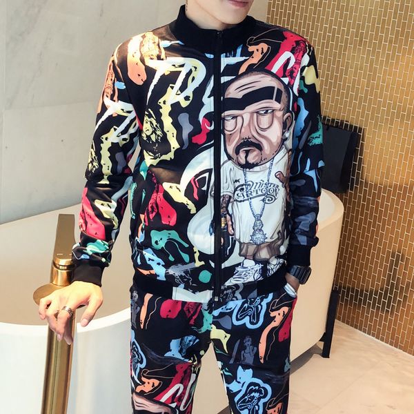 elastic waist pants men's floral sets fashion jacket+pants men 2 pieces sets slim fit casual tracksuit men clothing 1022, Gray
elastic waist pants men's floral sets fashion jacket+pants men 2 pieces sets slim fit casual tracksuit men clothing 1022, Gray