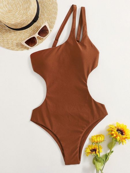cut out one shoulder one piece swimsuit k4xb#, White;black
cut out one shoulder one piece swimsuit k4xb#, White;black