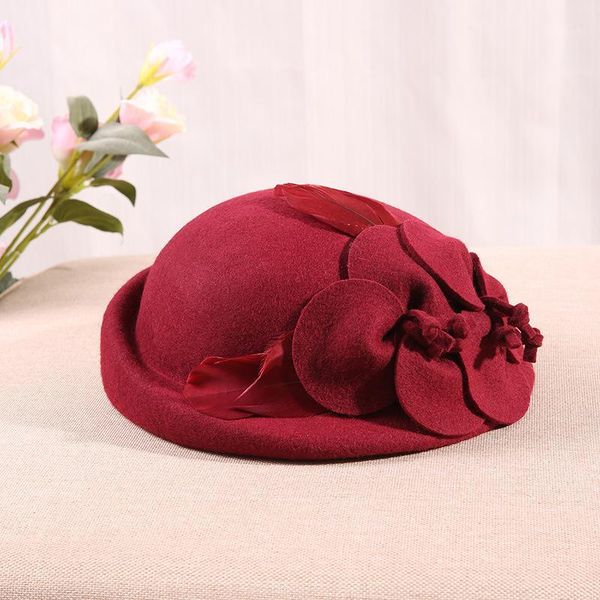 stingy brim hats female winter australia wool vintage floral autumn flower beret hat british elegant girlfriend gift1, Blue;gray
stingy brim hats female winter australia wool vintage floral autumn flower beret hat british elegant girlfriend gift1, Blue;gray