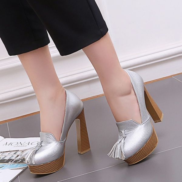 big size ladies high heels women shoes woman pumps tassels rough heeled high heeled single shoes, Black
big size ladies high heels women shoes woman pumps tassels rough heeled high heeled single shoes, Black