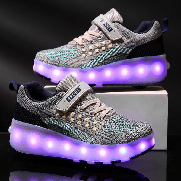 children two wheels luminous glowing sneakers red grey pink light roller skate kids led shoes boys girls usb charging, Black;red
children two wheels luminous glowing sneakers red grey pink light roller skate kids led shoes boys girls usb charging, Black;red