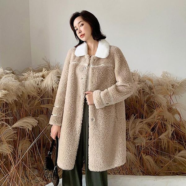women's fur & faux women real coat autumn winter clothes 2021 korean sheep shearing 100% wool vintage 19155 yy1920, Black
women's fur & faux women real coat autumn winter clothes 2021 korean sheep shearing 100% wool vintage 19155 yy1920, Black