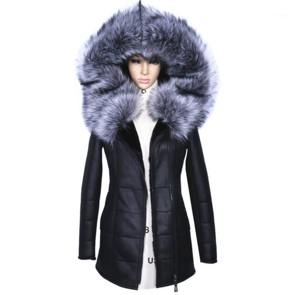 women's fur & faux 2021 winter jacket women thick artificial coats fashion slim suede leather female models collar outwear1, Black
women's fur & faux 2021 winter jacket women thick artificial coats fashion slim suede leather female models collar outwear1, Black