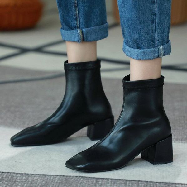 coolulu 2020 new winter ankle boots square toe fashion mid block heel ankle booties shoes elegant ladies boots size 34-43, Black
coolulu 2020 new winter ankle boots square toe fashion mid block heel ankle booties shoes elegant ladies boots size 34-43, Black