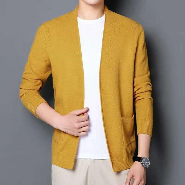 cardigan men's sweater men's autumn sweater jacket fashion korean trend solid color handsome mature knitted jacket, White;black
cardigan men's sweater men's autumn sweater jacket fashion korean trend solid color handsome mature knitted jacket, White;black