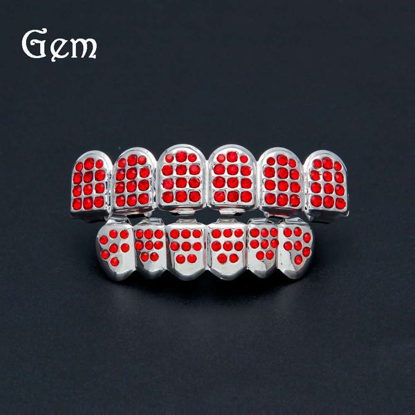 trendy piece hip hop gold teeth set with diamond red diamond silver teeth men's and women's rap jewelry
trendy piece hip hop gold teeth set with diamond red diamond silver teeth men's and women's rap jewelry