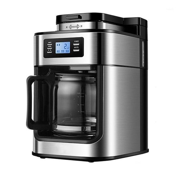 coffee maker machine 1000w home automatic led-display bean grinder fresh grinding american espresso coffee milk1