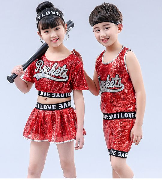 children jazz dance costumes glisten boys girls hip-hop modern dance performances clothing set kids jazzy dance wear fashion, Black;red
children jazz dance costumes glisten boys girls hip-hop modern dance performances clothing set kids jazzy dance wear fashion, Black;red