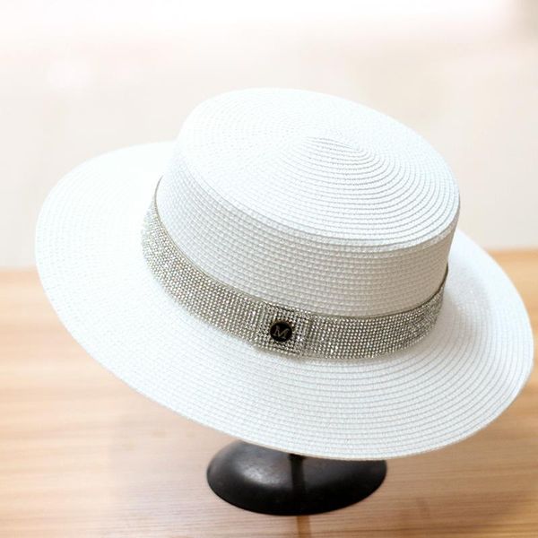 sun hat artificial diamond belt straw hat retro gold braided female loose sunscreen sunshade flat cap visors hats, Blue;gray
sun hat artificial diamond belt straw hat retro gold braided female loose sunscreen sunshade flat cap visors hats, Blue;gray