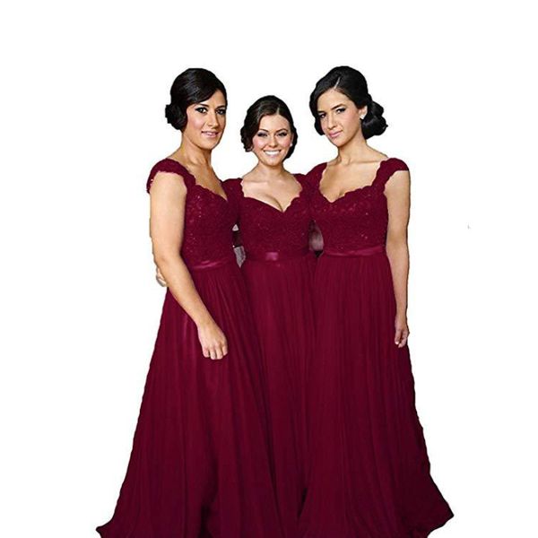capped sweetheart lace chiffon long bridesmaid dresses 2021 purple burgundy royal blue lavender wedding party dress, White;pink
capped sweetheart lace chiffon long bridesmaid dresses 2021 purple burgundy royal blue lavender wedding party dress, White;pink