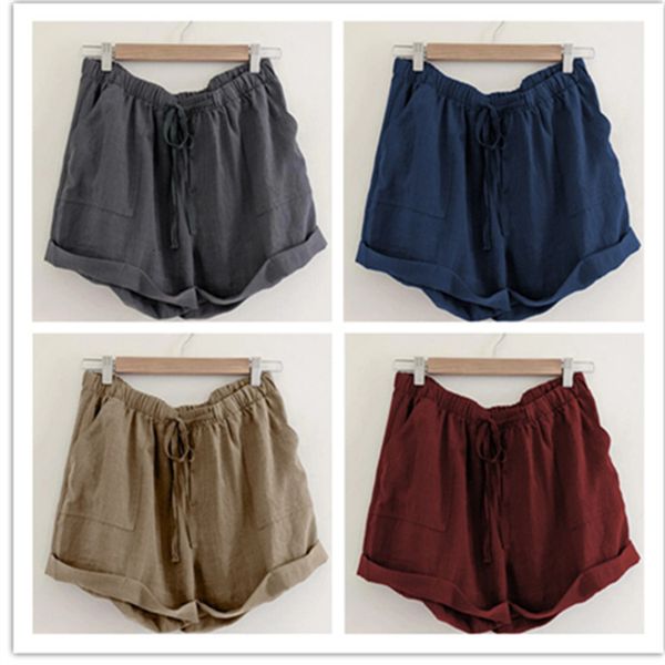 summer lace up large women's thin loose casual cotton linen pocket shorts drawstring wide leg pants, White;black
summer lace up large women's thin loose casual cotton linen pocket shorts drawstring wide leg pants, White;black