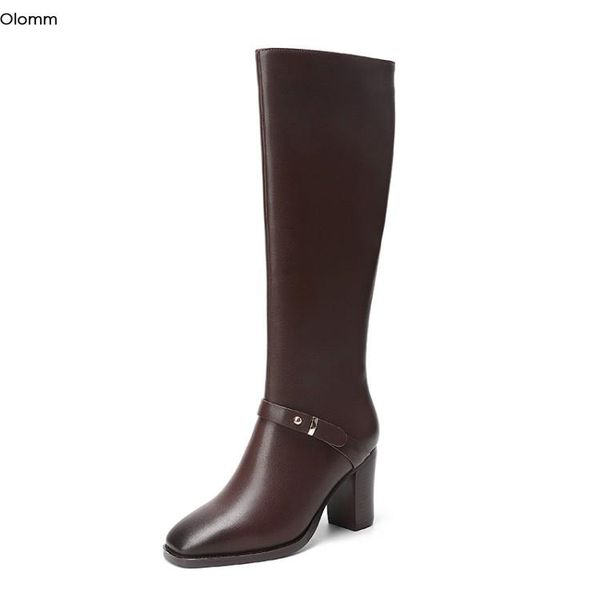 boots olomm 2021 women winter knee high leather square heels toe elegant black coffee party shoes us size 4-13
boots olomm 2021 women winter knee high leather square heels toe elegant black coffee party shoes us size 4-13