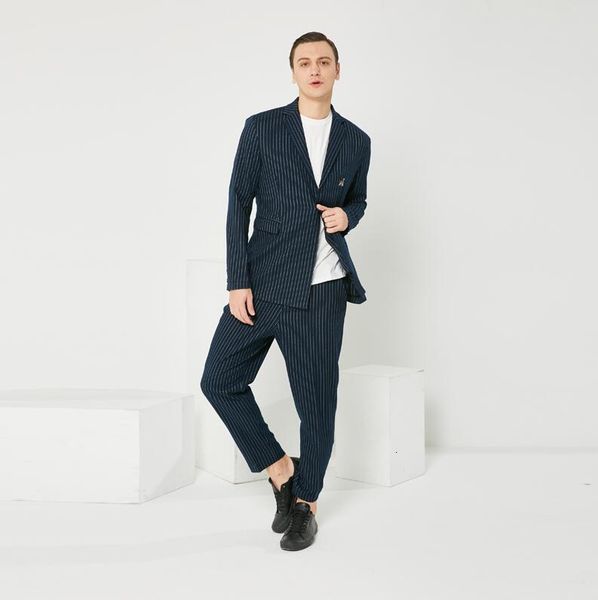 2021 new m-5xl. spring in european american summer stripe blue single men's two-piece suit, korean version of custom men pq7b, White;black
2021 new m-5xl. spring in european american summer stripe blue single men's two-piece suit, korean version of custom men pq7b, White;black