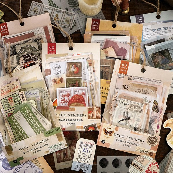60pcs retro collection art multi-material deco diary material stickers scrapbooking planner decorative school stationery sticker
60pcs retro collection art multi-material deco diary material stickers scrapbooking planner decorative school stationery sticker