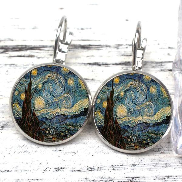 dangle & chandelier charm 3 color famous artist starry night stud earrings simple style earings gogh glass cabochon jewelry women gift souve, Silver
dangle & chandelier charm 3 color famous artist starry night stud earrings simple style earings gogh glass cabochon jewelry women gift souve, Silver