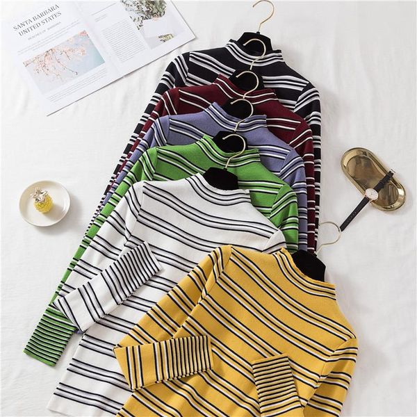 long sleeve knitted warm sweater shirt women pullover 2020 korean oversize o-neck elasticity slim fit striped casual clothes, White;black
long sleeve knitted warm sweater shirt women pullover 2020 korean oversize o-neck elasticity slim fit striped casual clothes, White;black