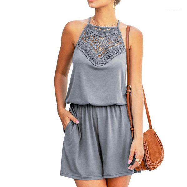 women's jumpsuits & rompers 40# women summer solid hollow out sleeveless halter short jumpsuit playsuit with pockets combinaison femme1, Black;white
women's jumpsuits & rompers 40# women summer solid hollow out sleeveless halter short jumpsuit playsuit with pockets combinaison femme1, Black;white