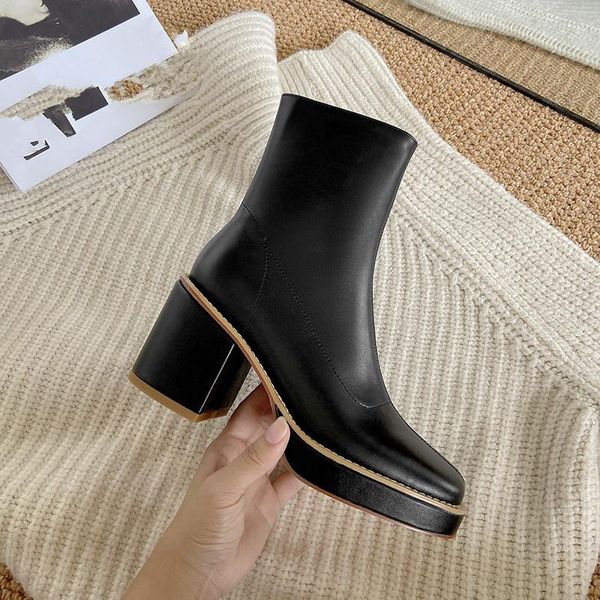 genuine leather high heels boots woman side zipper platform ankle boots for women winter working basic, Black
genuine leather high heels boots woman side zipper platform ankle boots for women winter working basic, Black