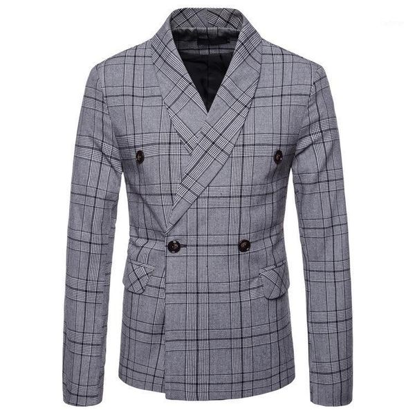 men's new autumn fashion plaid blazer double-breasted suit big yards cultivate one's morality1, White;black
men's new autumn fashion plaid blazer double-breasted suit big yards cultivate one's morality1, White;black
