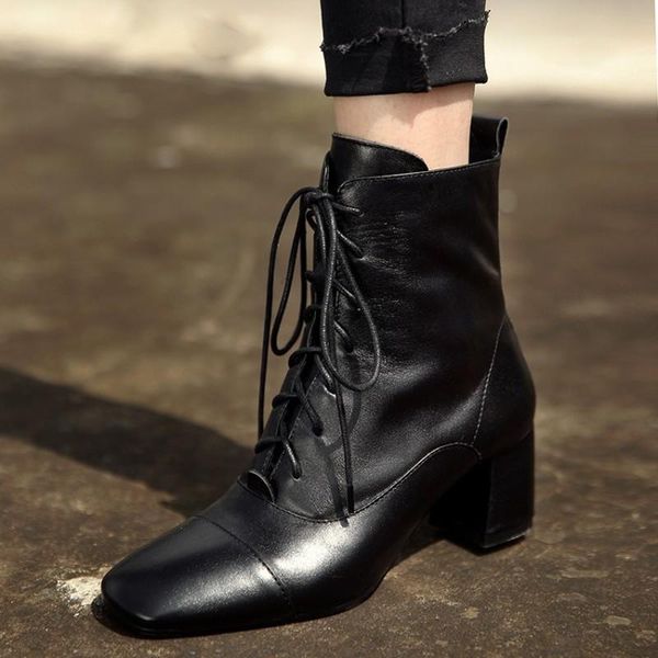 boots women ankle natural leather outdoor booties cowhide vamp + sheepskin insole pigskin lining square head plus size, Black
boots women ankle natural leather outdoor booties cowhide vamp + sheepskin insole pigskin lining square head plus size, Black