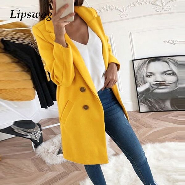 women blend coat 2019 autumn winter turn-down collar long wool jacket coat casual plus size female cardigan outwear windbreake y200101, Black;brown
women blend coat 2019 autumn winter turn-down collar long wool jacket coat casual plus size female cardigan outwear windbreake y200101, Black;brown