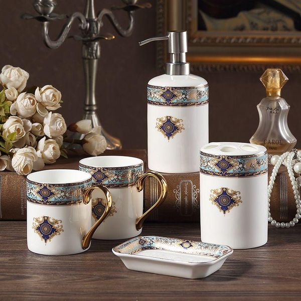 bath accessory set bathroom sets porcelain bohemia 5-piece toothbrush holder lotion dispenser cups soap dish toilet accessories
bath accessory set bathroom sets porcelain bohemia 5-piece toothbrush holder lotion dispenser cups soap dish toilet accessories