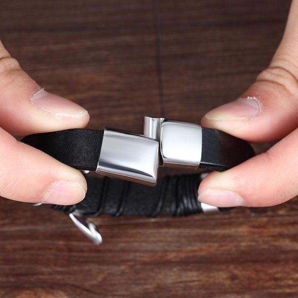 classic style new year gift 6 options stainless steel leather men's bracelet multi color magnet buckle diy size custom logo sale h bbyc, Golden;silver
classic style new year gift 6 options stainless steel leather men's bracelet multi color magnet buckle diy size custom logo sale h bbyc, Golden;silver