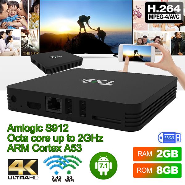 ядро android tv box tx9s amlogic s912 окта 2 + 8 гб поддержка smart tv wifi 2,4 ггц android 7,1 h96 макс
ядро android tv box tx9s amlogic s912 окта 2 + 8 гб поддержка smart tv wifi 2,4 ггц android 7,1 h96 макс