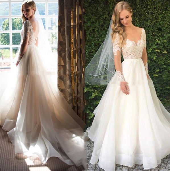 gorgeous spring autumn long sleeves wedding dresses a line appliques lace country garden bridal gowns backless beach boho wedding dress, White
gorgeous spring autumn long sleeves wedding dresses a line appliques lace country garden bridal gowns backless beach boho wedding dress, White