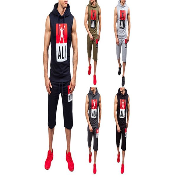 fitness tracksuits sports gym hooded tanks shorts sets clothing summer mens outdoor jogger sports suits, Gray
fitness tracksuits sports gym hooded tanks shorts sets clothing summer mens outdoor jogger sports suits, Gray