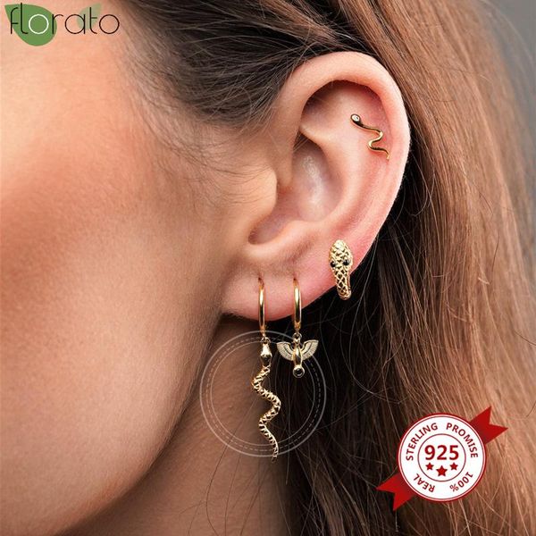 hoop & huggie 925 sterling silver snake earrings for women punk small round circle fashion jewelry, Golden;silver
hoop & huggie 925 sterling silver snake earrings for women punk small round circle fashion jewelry, Golden;silver