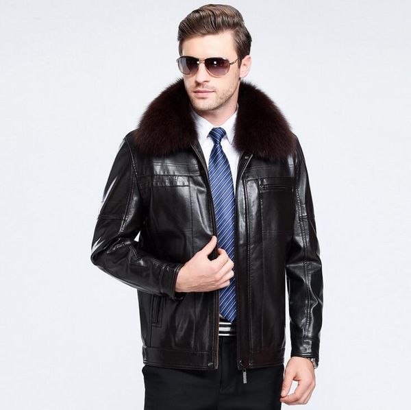 men's fur & faux sheep men genuine jackets coats skin winter lapel collar business casual leather jacket mens clothes, Black
men's fur & faux sheep men genuine jackets coats skin winter lapel collar business casual leather jacket mens clothes, Black
