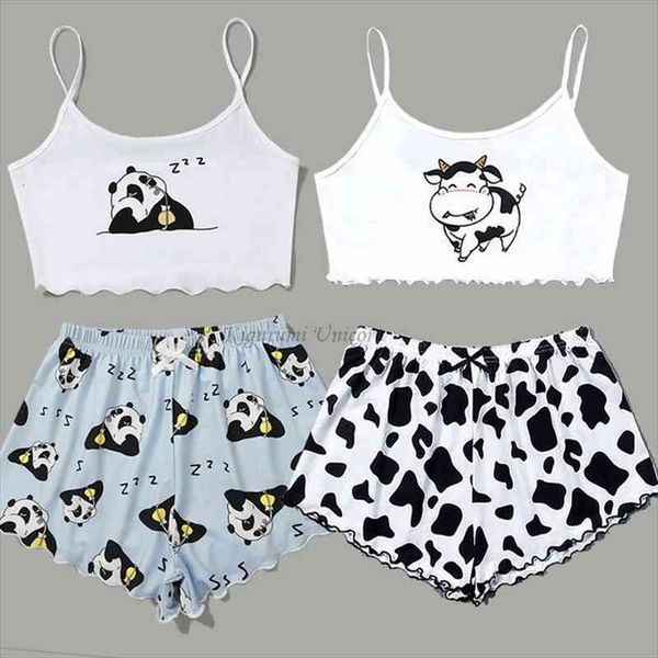 animal cartoon print cow panda sleepwear home suit summer v neck pyjamas women spaghetti strap loose pijama femme, Black;red
animal cartoon print cow panda sleepwear home suit summer v neck pyjamas women spaghetti strap loose pijama femme, Black;red