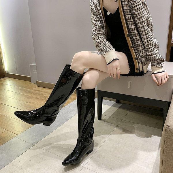 boots women knee-high concise fashion genuine leather 2021 autumn winter pointed toe casual long woman, Black
boots women knee-high concise fashion genuine leather 2021 autumn winter pointed toe casual long woman, Black