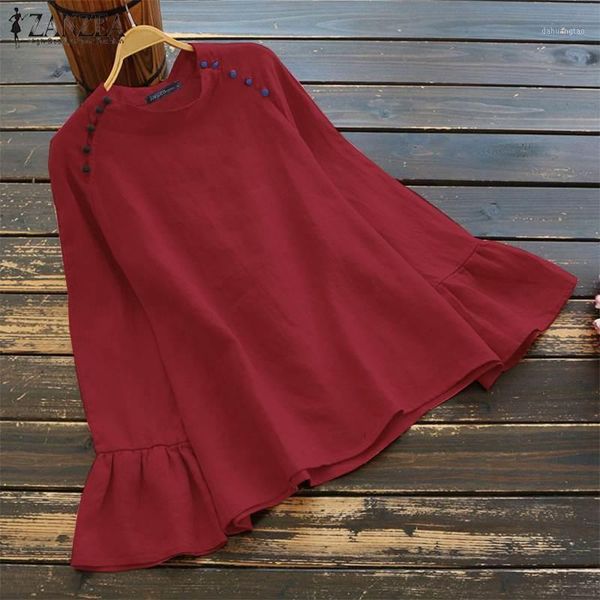 2020 autumn long flare sleeve blouse zanzea casual cotton linen shirts women solid o neck work tunic blusas female chemise1, White
2020 autumn long flare sleeve blouse zanzea casual cotton linen shirts women solid o neck work tunic blusas female chemise1, White