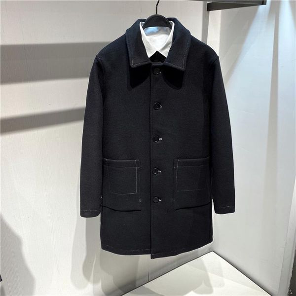 men's wool & blends in the fall and winter wear cloth coat long open wire tooling fit joker bwaaa4120 wind, Black
men's wool & blends in the fall and winter wear cloth coat long open wire tooling fit joker bwaaa4120 wind, Black