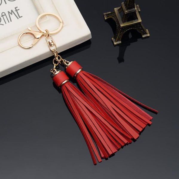 12pcs Dozen Whole Sale Leather Tassels Key Chain With Two Tassels For Womencar Keychain Bag Key Ring Jewelry Eh820c H Jllypd