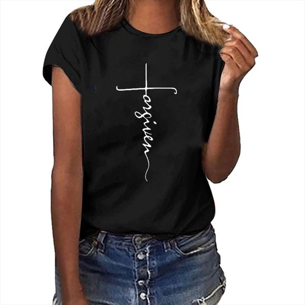 forgiven letter print women t shirts short sleeve round neck vogue slim fit cute tee female tshirts, White
forgiven letter print women t shirts short sleeve round neck vogue slim fit cute tee female tshirts, White