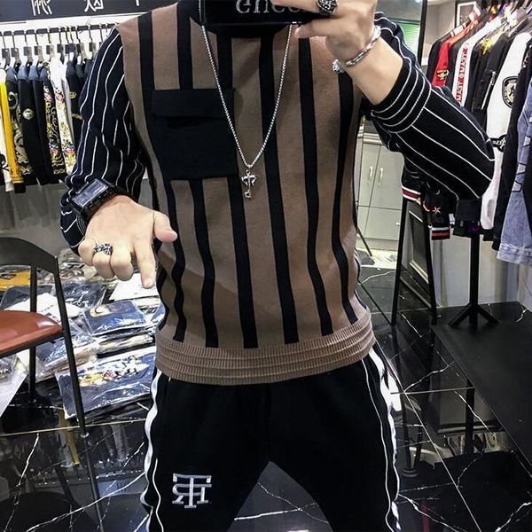 striped sweater men's thick style 2020 winter men's long sleeve bottomed t-shirt1, White;black
striped sweater men's thick style 2020 winter men's long sleeve bottomed t-shirt1, White;black