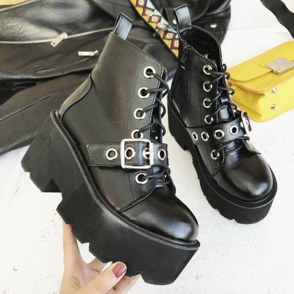 punk rivets chunky platform women's boots metal decoration women winter black goth swe0871
punk rivets chunky platform women's boots metal decoration women winter black goth swe0871