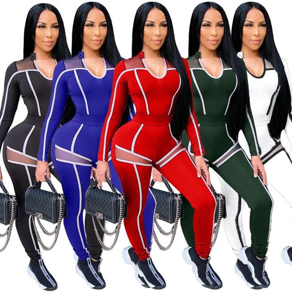 sheer mesh striped patchwork two piece set fitness tracksuit for women v neck long sleeve slim fit and skinny pant outfits, Gray
sheer mesh striped patchwork two piece set fitness tracksuit for women v neck long sleeve slim fit and skinny pant outfits, Gray