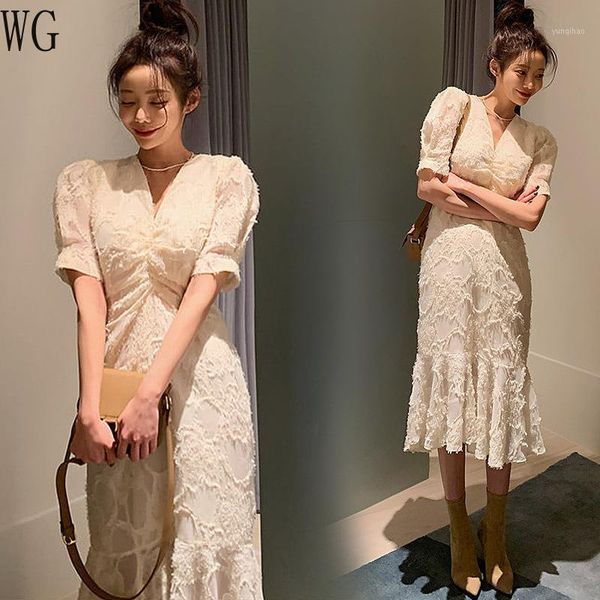 wg 2020 spring summer new korean long dress versitile fashion flounced dresses v neck short sleeve party dress1, Black;gray
wg 2020 spring summer new korean long dress versitile fashion flounced dresses v neck short sleeve party dress1, Black;gray