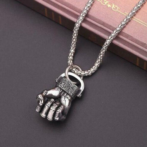 new hip hop fashion stainless steel punk cross necklace vintage retro fist pendant men women necklace personality jewelry gift, Silver
new hip hop fashion stainless steel punk cross necklace vintage retro fist pendant men women necklace personality jewelry gift, Silver