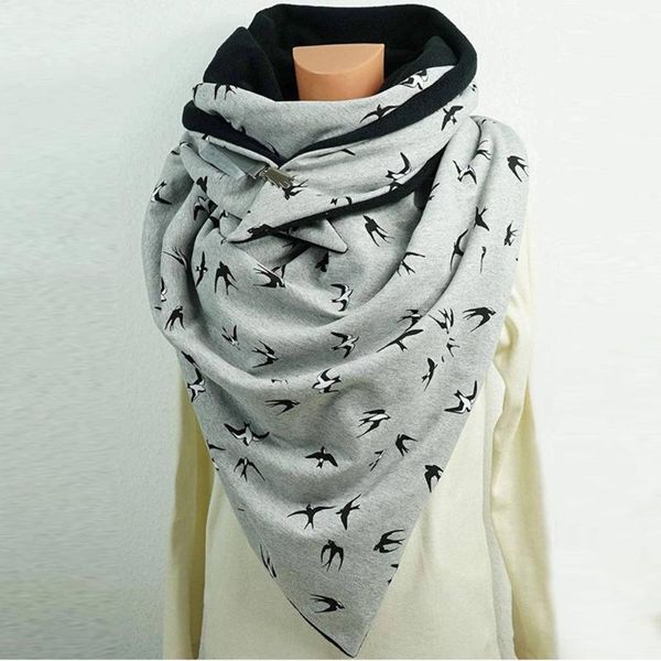 scarves personality scraf women winter printing soft button wrap shawls female outdoor windproof casual warm se6, Blue;gray 
scarves personality scraf women winter printing soft button wrap shawls female outdoor windproof casual warm se6, Blue;gray