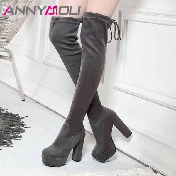 boots annymoli over the knee woman super high heel long platform block slim stretch shoes female thigh 431, Black
boots annymoli over the knee woman super high heel long platform block slim stretch shoes female thigh 431, Black