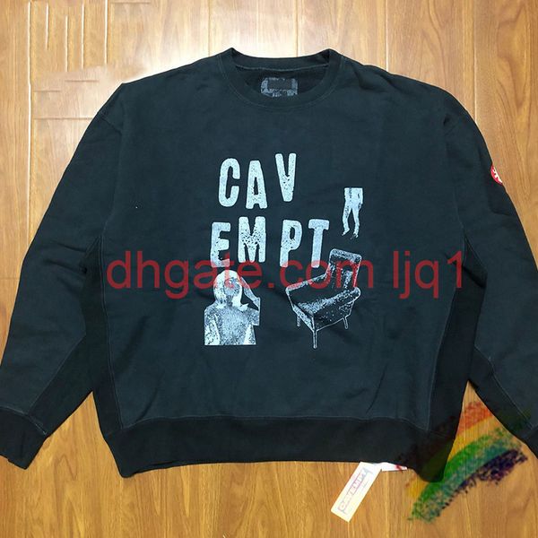 2020ss crewneck men woman 1 wash crewneck hoodie, Black